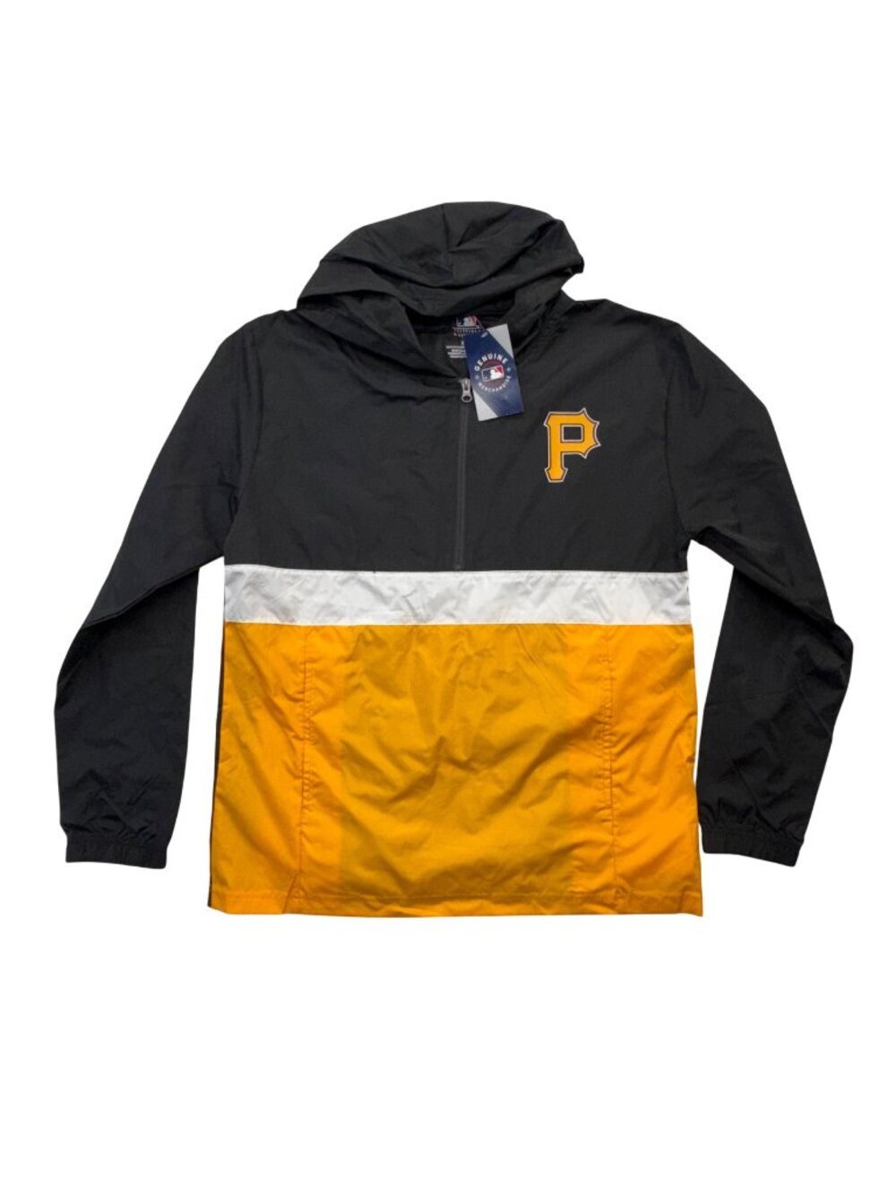 Pittsburgh‎ Pirates Official MLB ½ Zip Windbreaker Hood Pockets NEW Mens XL